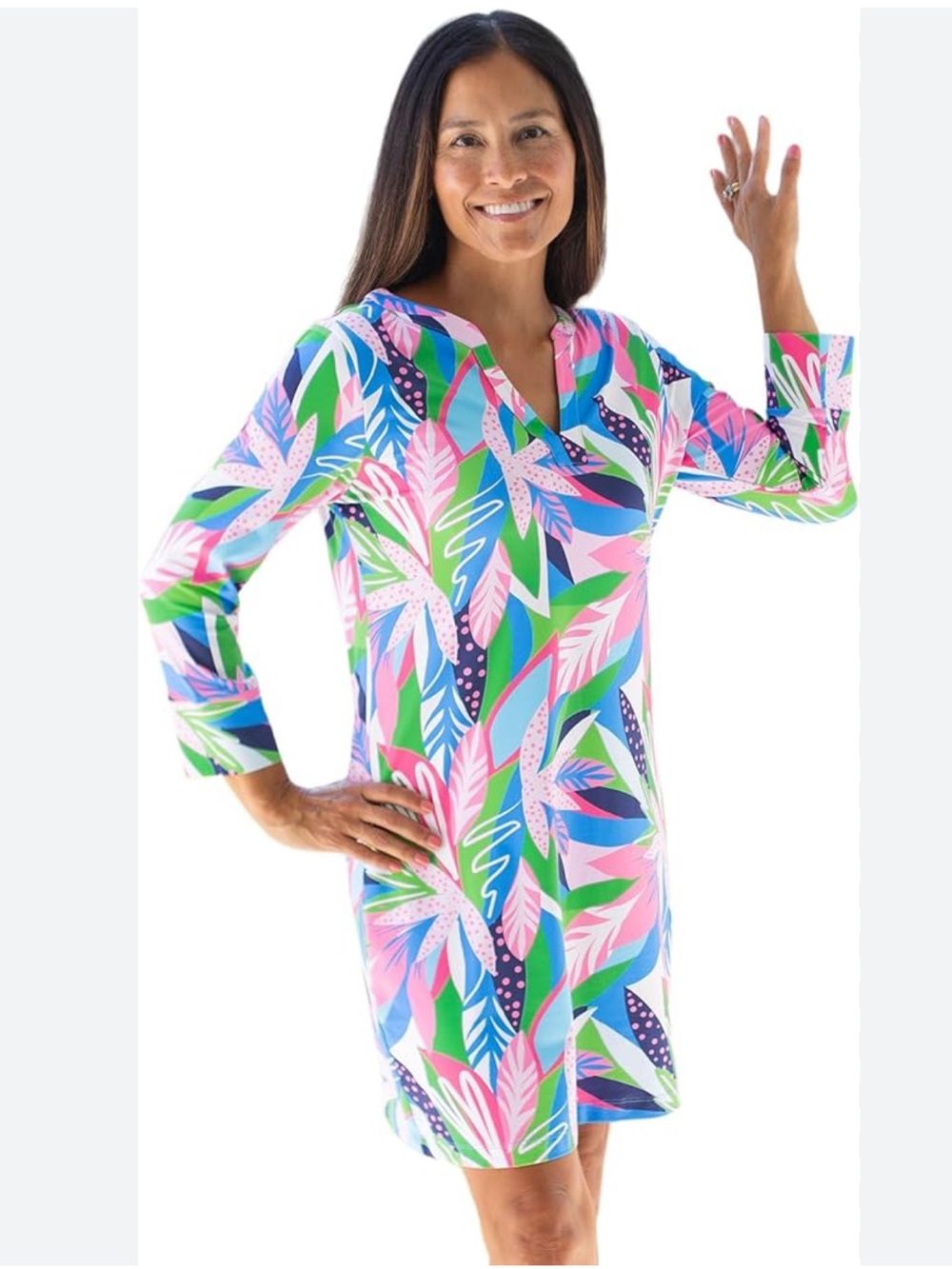 MARY SQUARE Nantucket Nylon/Spandex
Womens Dress in Get Tropical Sz Small Preppy